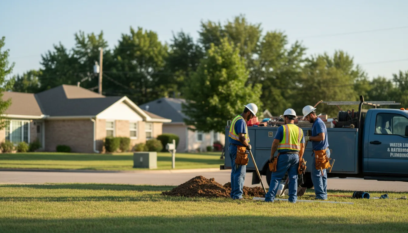 Residential water line and bathroom plumbing service in Aurora, OH